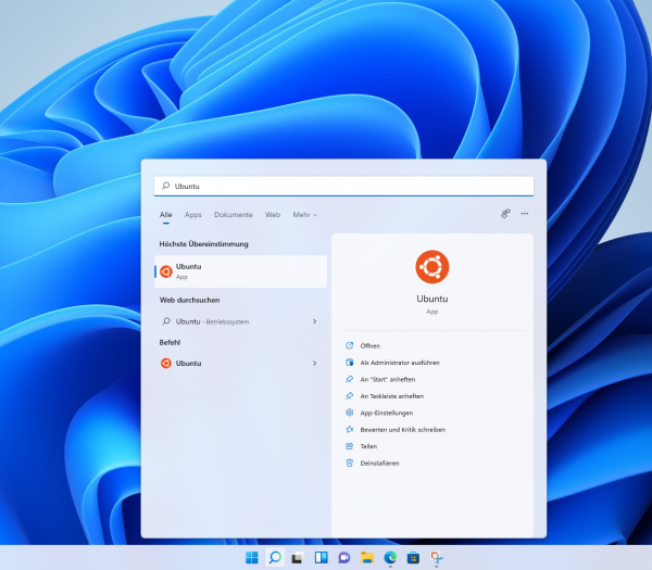 Ubuntu ist dank dem WSL nur eine App unter Windows. (Bild: Screenshot Golem.de)